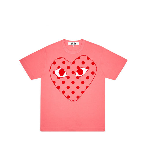 PLAY COMME des GARCONS★Red Wappen Pastel Heart Print T Comme des Garcons PLAY Polka Dot Heart Pastelle T Shirt